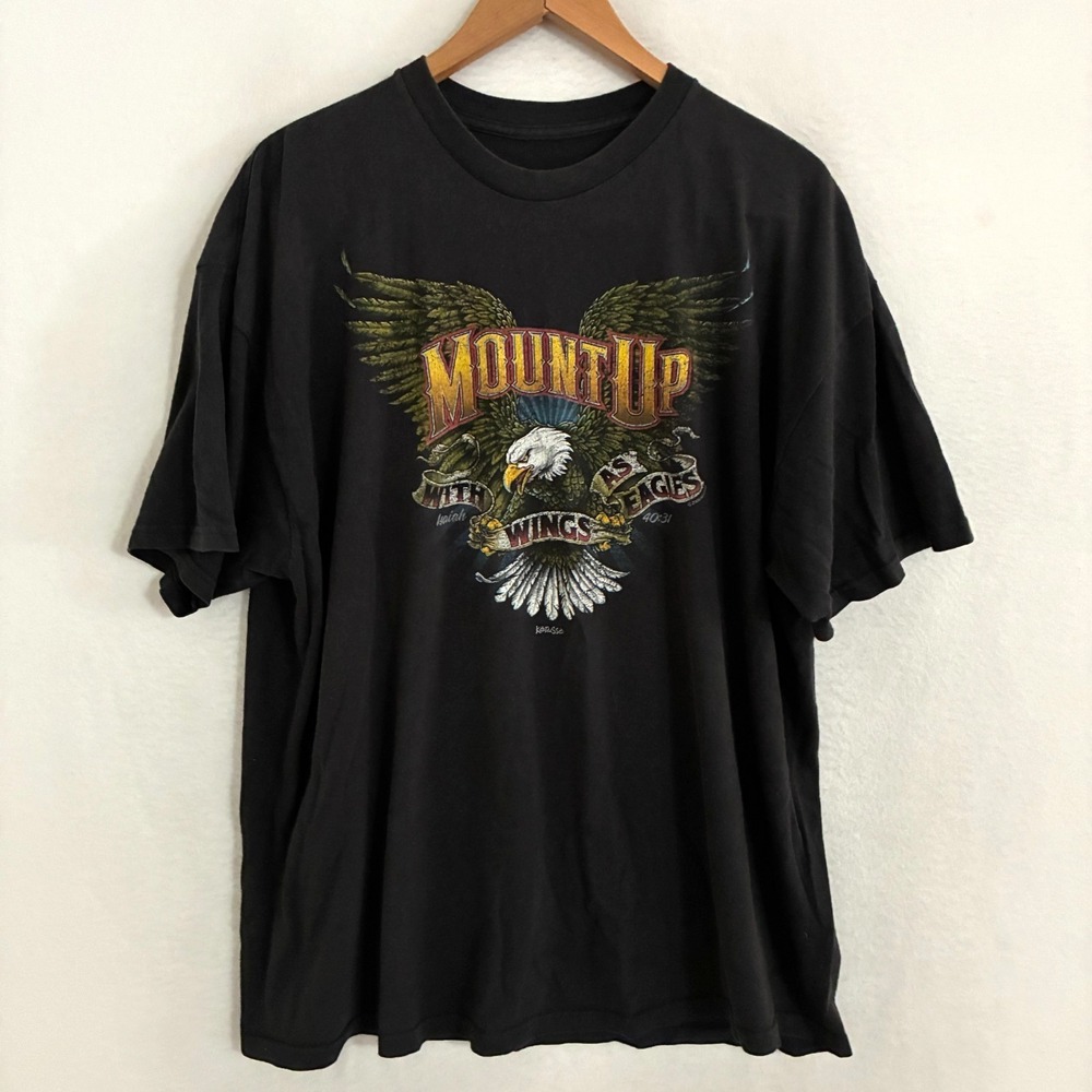 Kerusso Isaiah 40:31 Christian Shirt Fits Men XL Motorcycle Biker Wing Jesus Tee